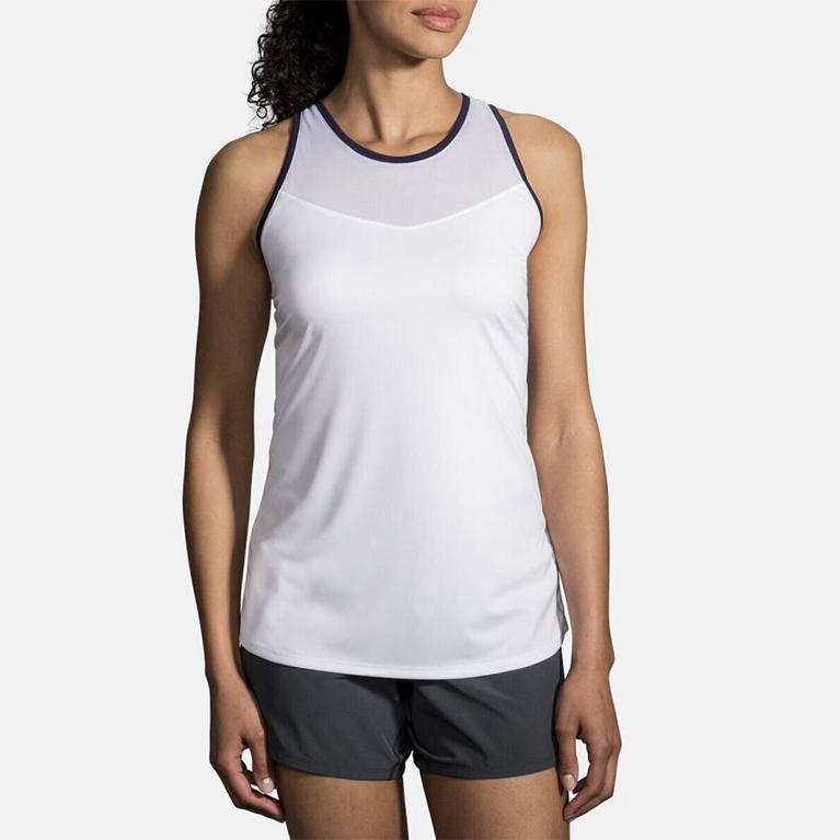 Brooks STEALTH Running Tank Top Womens Outlet - White (OLM874260)